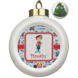 London Ceramic Ball Ornament - Christmas Tree (Personalized)