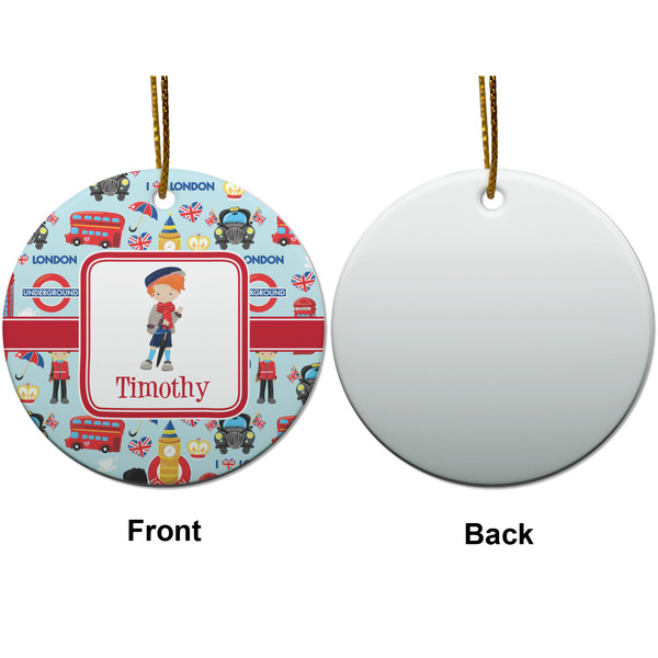 London Ceramic Flat Ornament - Circle Front & Back (APPROVAL)