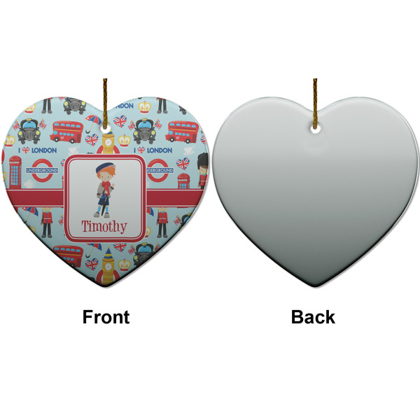 London Ceramic Flat Ornament - Heart Front & Back (APPROVAL)
