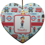 London Heart Ceramic Ornament w/ Name or Text