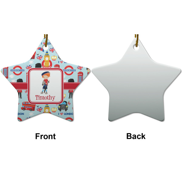 London Ceramic Flat Ornament - Star Front & Back (APPROVAL)