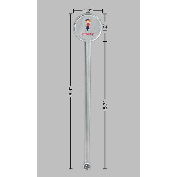 London Clear Plastic 7" Stir Stick - Round - Dimensions