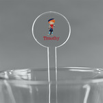 London 5.5" Round Plastic Stir Sticks - Clear (Personalized)
