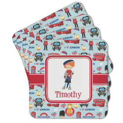 London Cork Coaster - Set of 4 w/ Name or Text