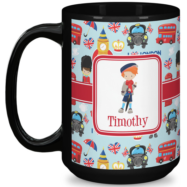 Custom London 15 Oz Coffee Mug - Black (Personalized)