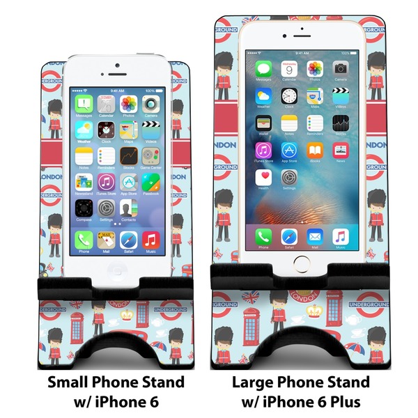 London Compare Phone Stand Sizes - with iPhones