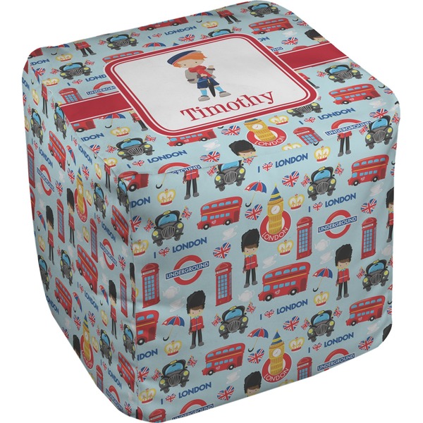 Custom London Cube Pouf Ottoman - 13" (Personalized)