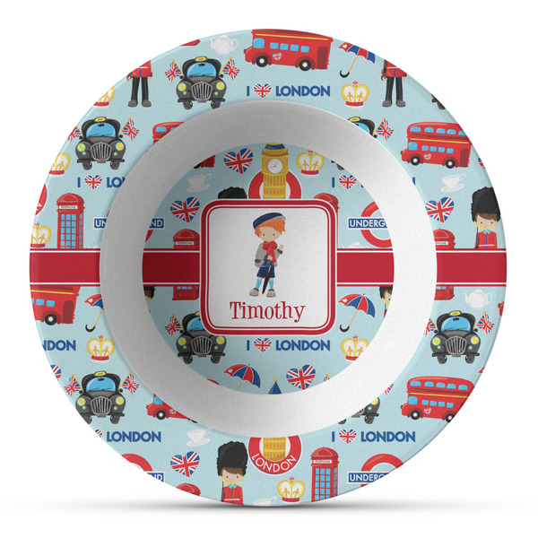 Custom London Plastic Bowl - Microwave Safe - Composite Polymer (Personalized)