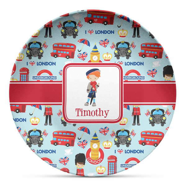Custom London Microwave Safe Plastic Plate - Composite Polymer (Personalized)
