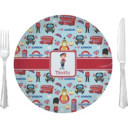 London 10" Glass Lunch / Dinner Plates - Single or Set (Personalized)