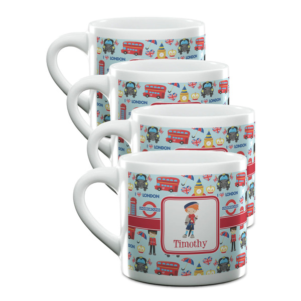Custom London Double Shot Espresso Cups - Set of 4 (Personalized)
