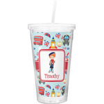 London Double Wall Tumbler with Straw (Personalized)