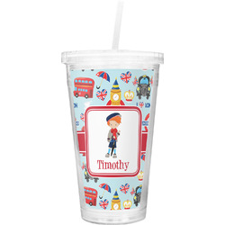 London Double Wall Tumbler with Straw (Personalized)
