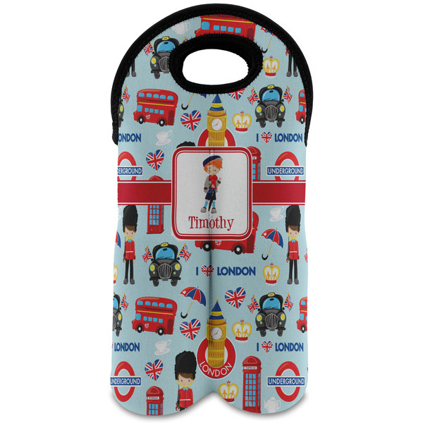 Custom London Wine Tote Bag (2 Bottles) (Personalized)