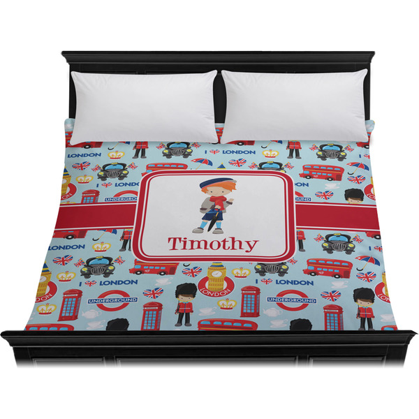 London Duvet Cover - King - On Bed - No Prop