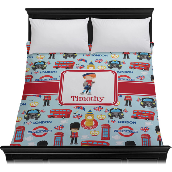 London Duvet Cover - Queen - On Bed - No Prop