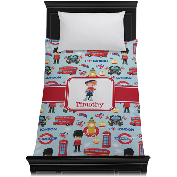London Duvet Cover - Twin - On Bed - No Prop