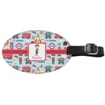 London Genuine Leather Oval Luggage Tag (Personalized)