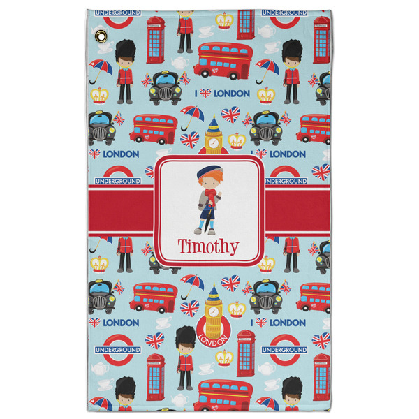 Custom London Golf Towel - Poly-Cotton Blend - Large w/ Name or Text