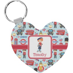 London Heart Plastic Keychain w/ Name or Text