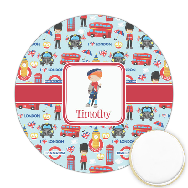 Custom London Printed Cookie Topper - Round (Personalized)