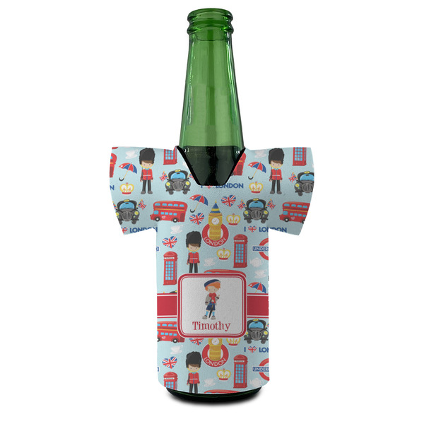 London Jersey Bottle Cooler - FRONT (on bottle)