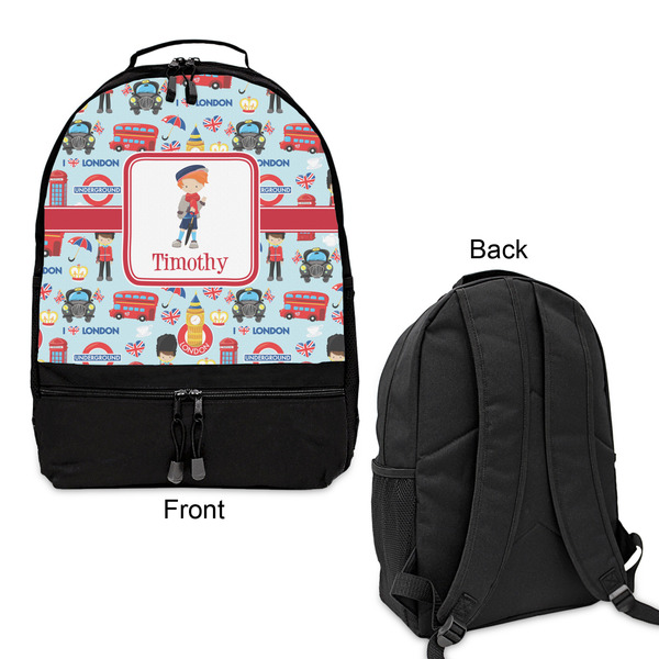 London Large Backpack - Black - Front & Back View