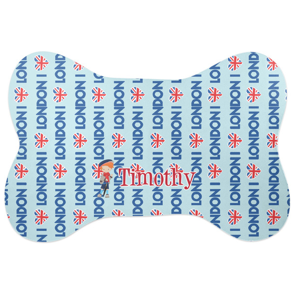 Custom London Bone Shaped Dog Food Mat (Large) (Personalized)
