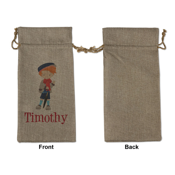 London Large Burlap Gift Bags - Front Approval