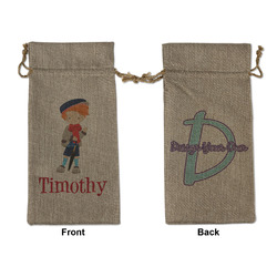 London Large Burlap Gift Bag - Front & Back (Personalized)