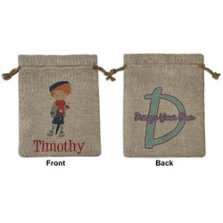 London Medium Burlap Gift Bag - Front & Back (Personalized)