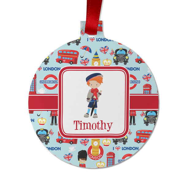 London Metal Ball Ornament - Front