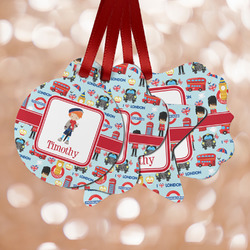 London Metal Ornaments - Double Sided w/ Name or Text