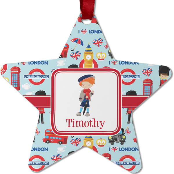 London Metal Star Ornament - Front