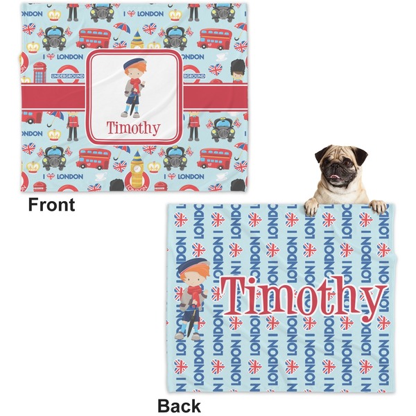 London Microfleece Dog Blanket - Large- Front & Back