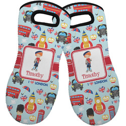 London Neoprene Oven Mitts - Set of 2 w/ Name or Text