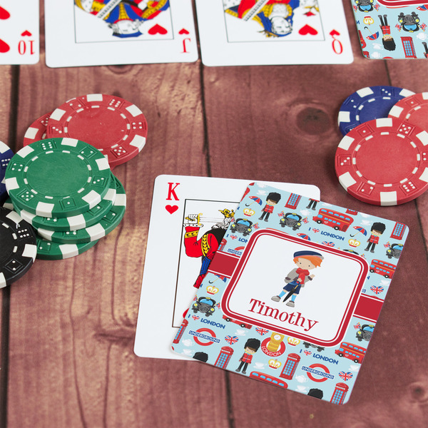 London On Table with Poker Chips