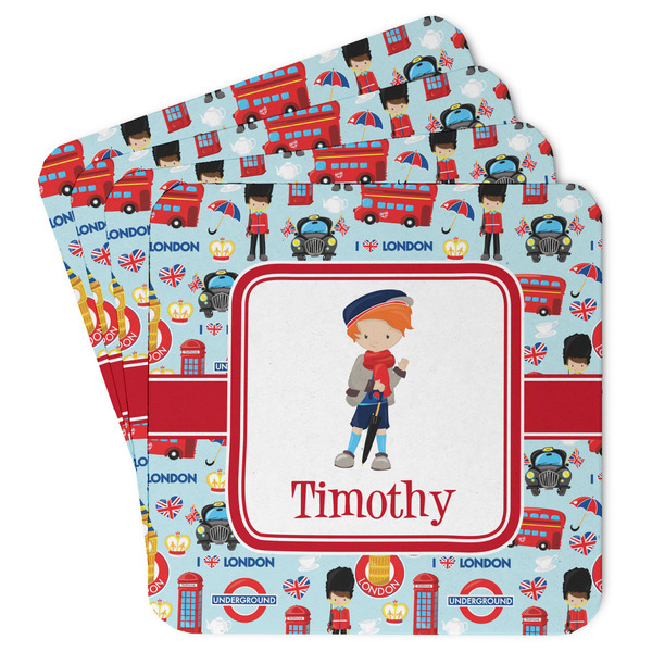 Custom London Paper Coasters w/ Name or Text