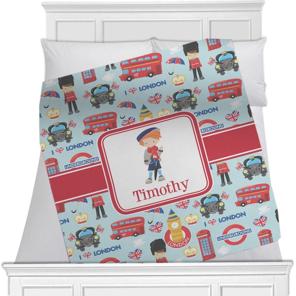 Custom London Minky Blanket - Toddler / Throw - 60"x50" - Single Sided (Personalized)