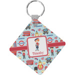 London Diamond Plastic Keychain w/ Name or Text