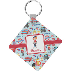 London Diamond Plastic Keychain w/ Name or Text