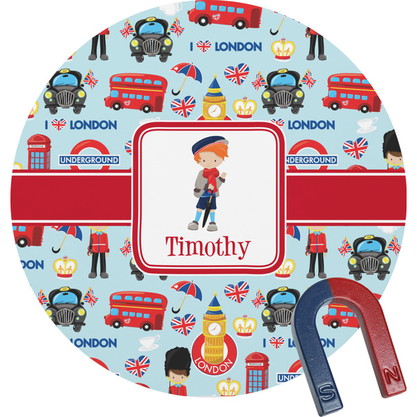 Custom London Round Fridge Magnet (Personalized)