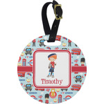London Plastic Luggage Tag - Round (Personalized)