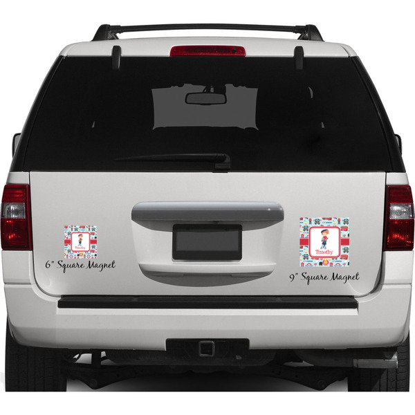 London Personalized Square Car Magnets on Ford Explorer