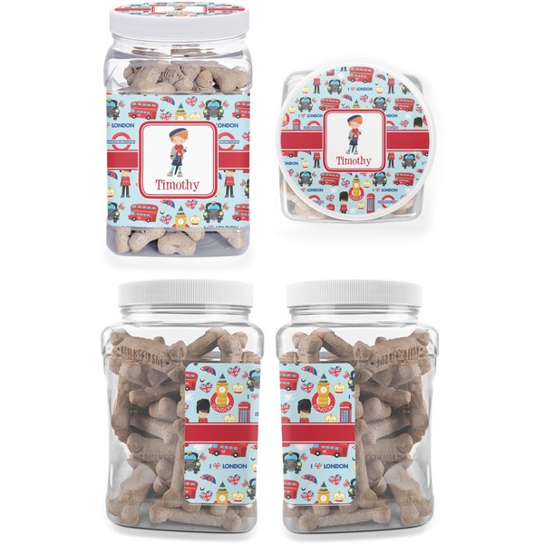 London Pet Treat Jar - Multiple Angles