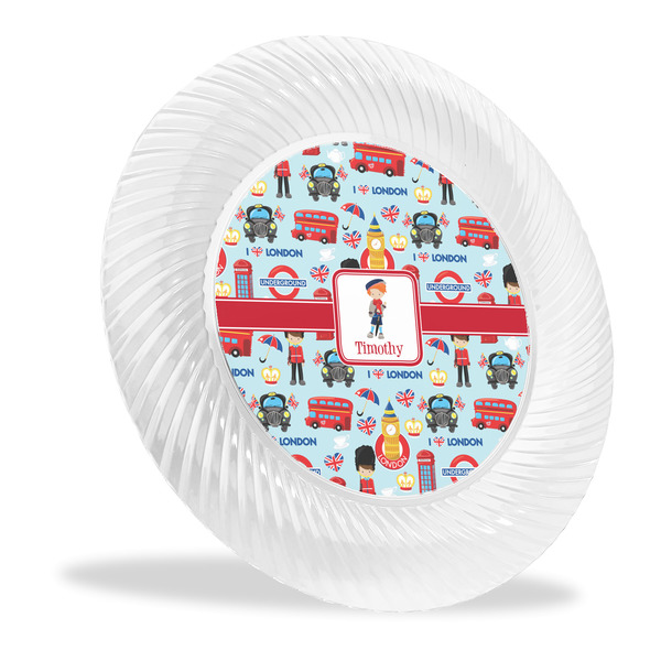 Custom London Plastic Party Dinner Plates - 10" (Personalized)