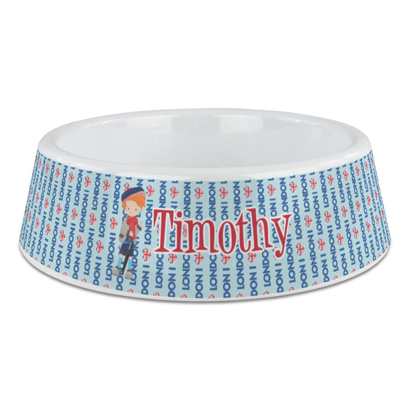 Custom London Plastic Dog Bowl - Large (Personalized)