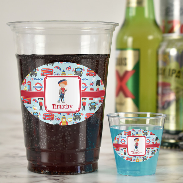 London Plastic Shot Glasses - In Context