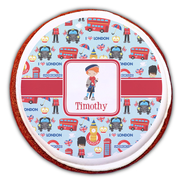 London Printed Icing Circle - Large - On Cookie