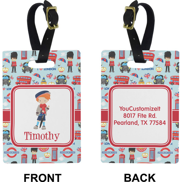 London Rectangle Luggage Tag (Front + Back)